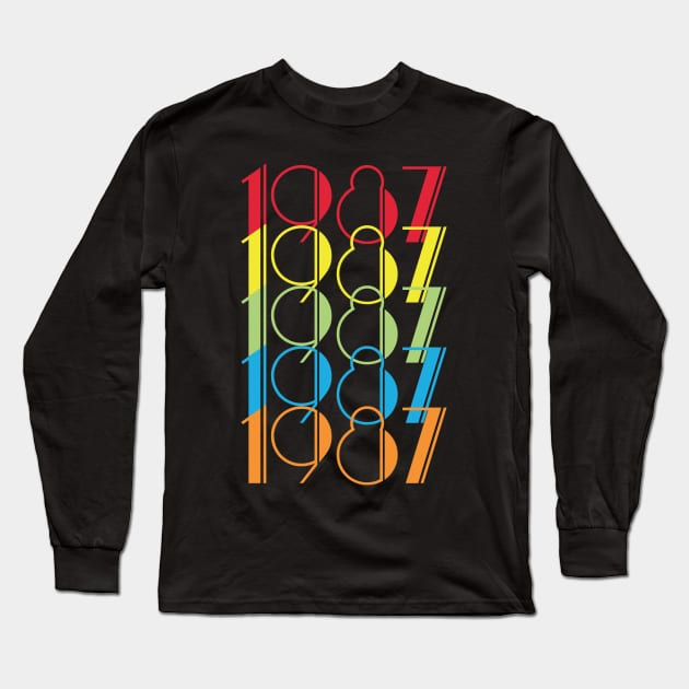 VINTAGE T-SHIRT Birthday 1987 Long Sleeve T-Shirt by soufibyshop